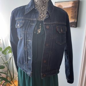 Vintage Levis Women Jeans Jacket, dark denim